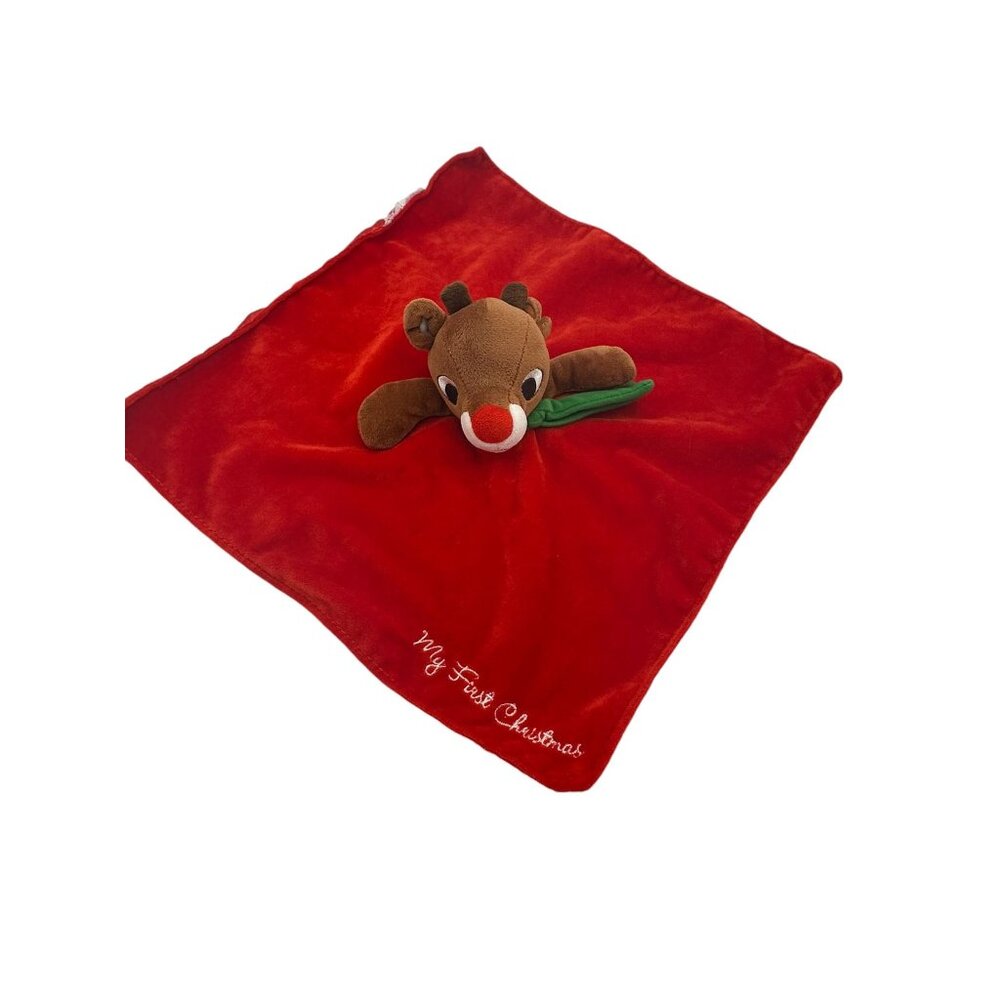 My First Christmas Rudolph the‎ Red Nose Reindeer Lovey Security Blanket Rattle